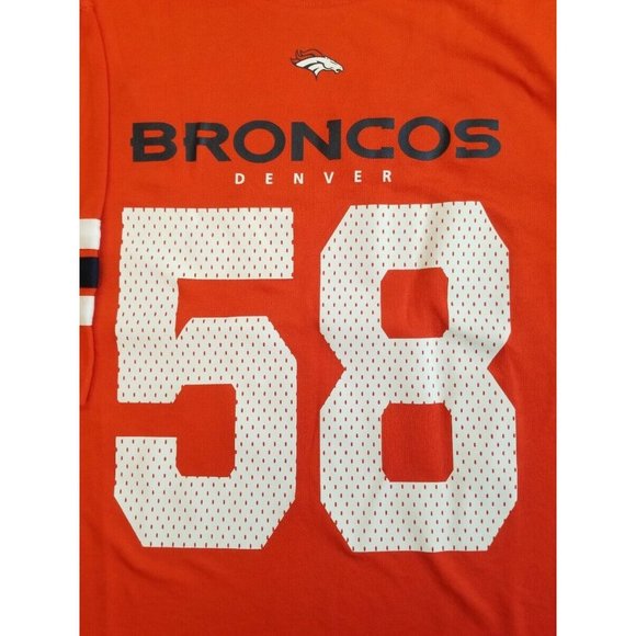NFL Denver Broncos Von Miller #58 Short Sleeve 2 Sided Shirt Mens Size L Orange - Picture 2 of 5